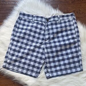 Abercrombie & Fitch Navy and White Plaid Shorts